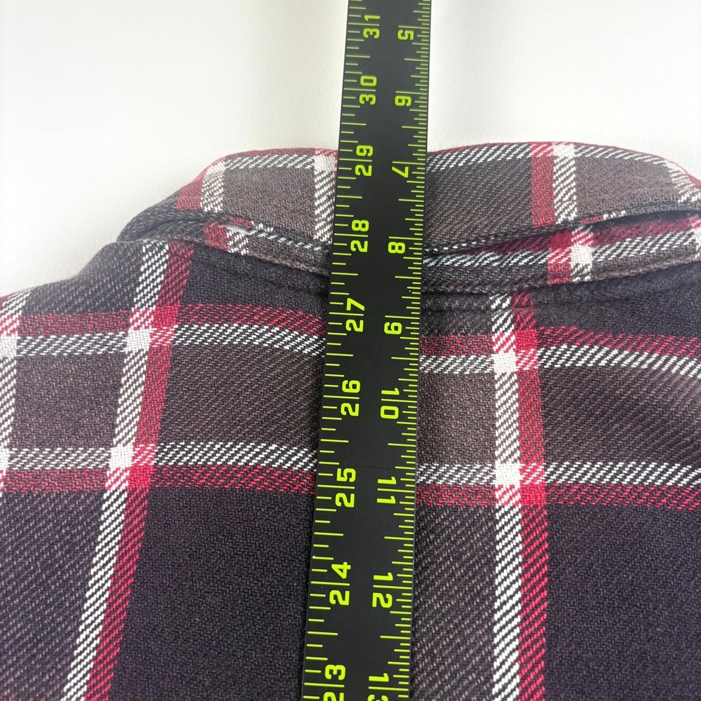 Vans off The Wall Flannel Shacket Mens M Black Red Plaid Lined Pockets Button-Up - Picture 11 of 11